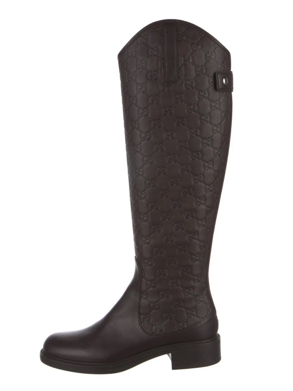 Gucci Dark Brown Embossed GG Over-the-Knee Boot